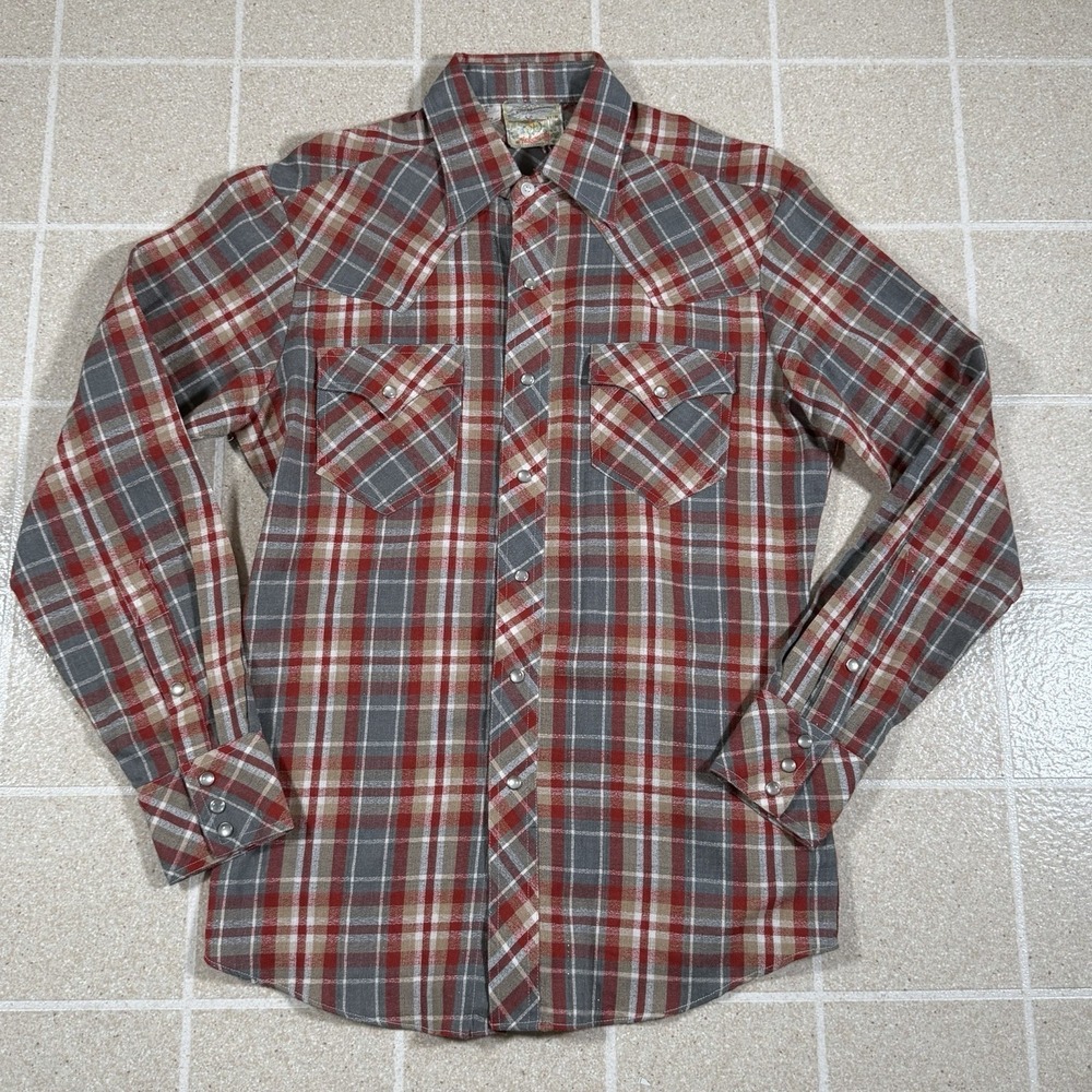Vintage 80s Kennington Rocking K Ranchwear Mens Med Western Pearl Snap shirt